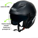 Capacete Aberto Com óculos Helt City