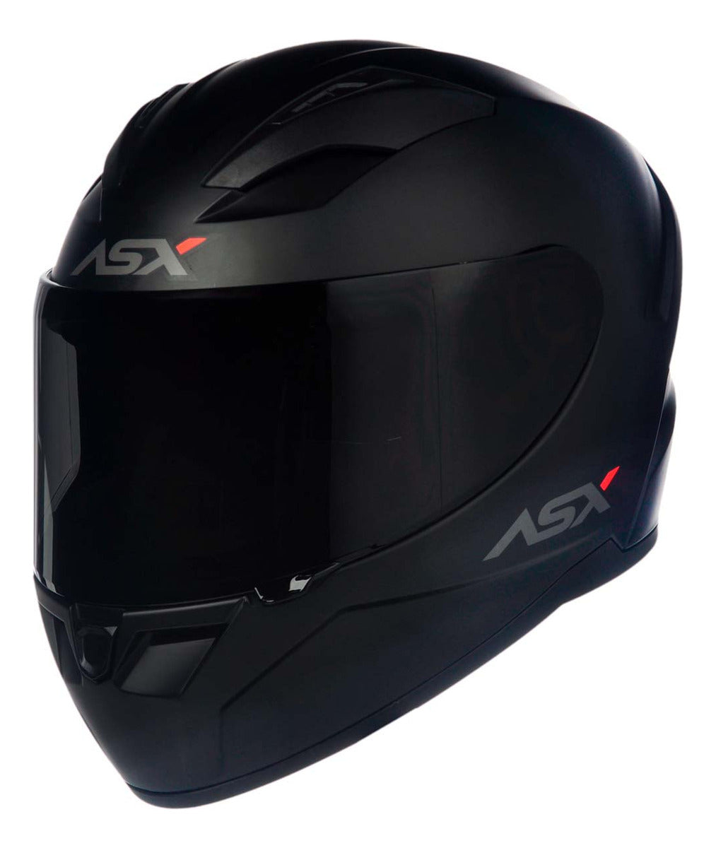 Capacete Para Moto Integral Asx City Solid Preto Fosco Viseira Cristal