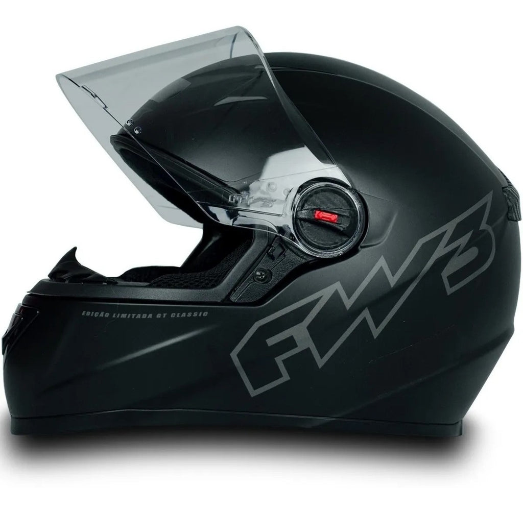 Capacete Integral FW3 GT Classic Esportivo Preto Fosco