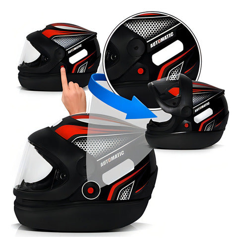 Capacete fechado FW3 para moto Automatic Preto