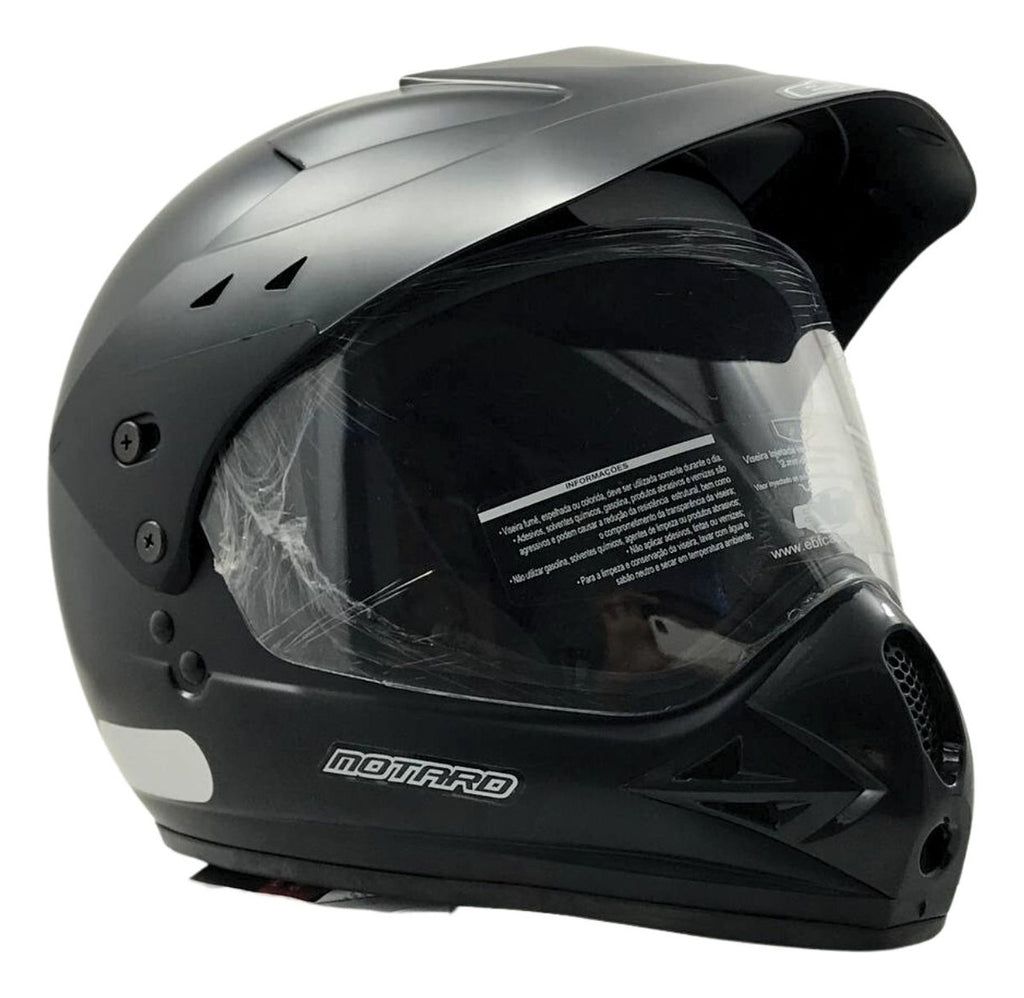 Capacete Moto Motocross Fechado Com Viseira EBF Motard Solid