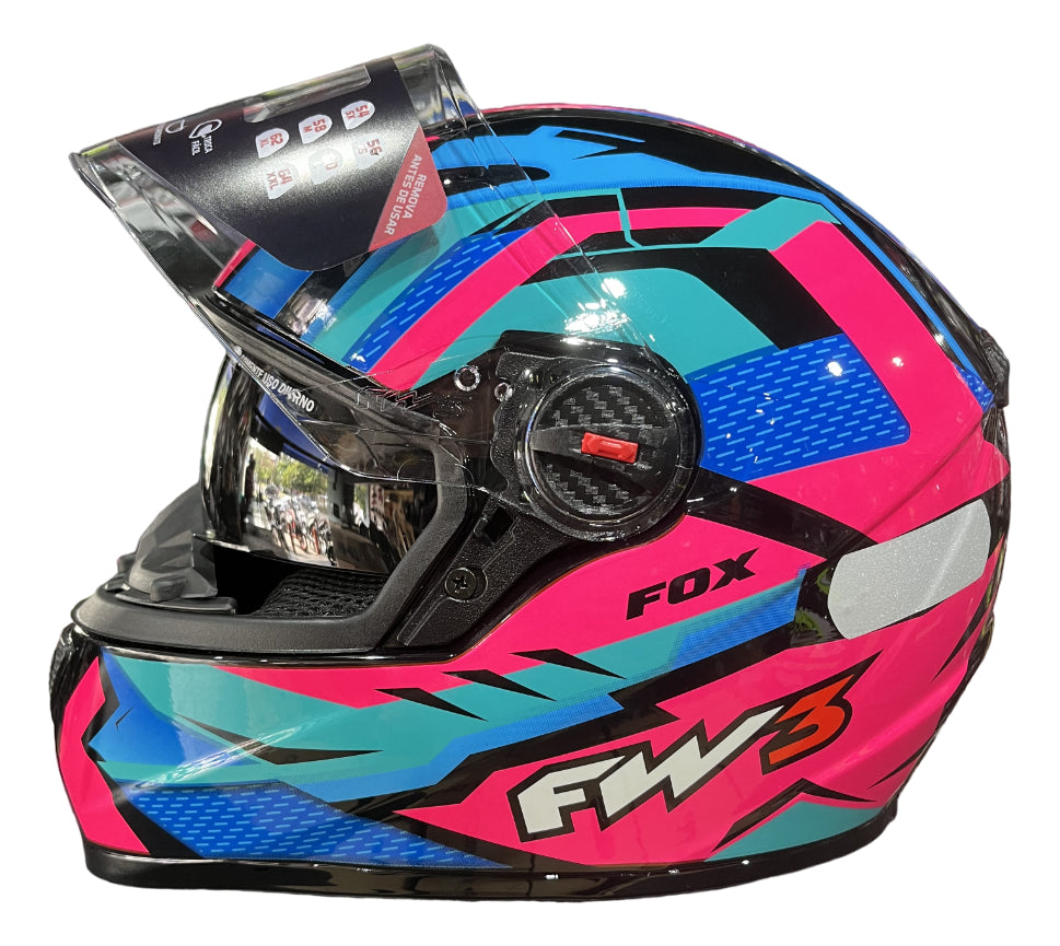 Capacete Moto Fechado FW3 Modelo GTX Fox Com Óculos Interno