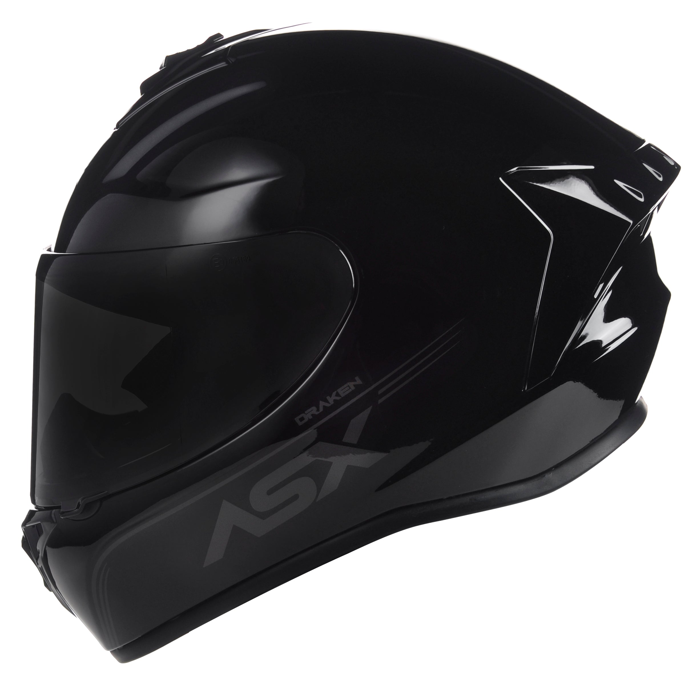 Capacete Integral Esportivo Asx Draken Solid Preto Viseira Cristal