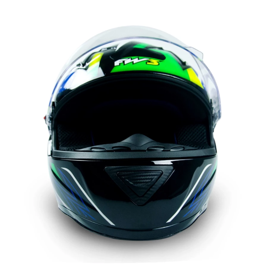 Capacete Fechado FW3 GTN BRASIL Viseira Cristal Preto Brilhante