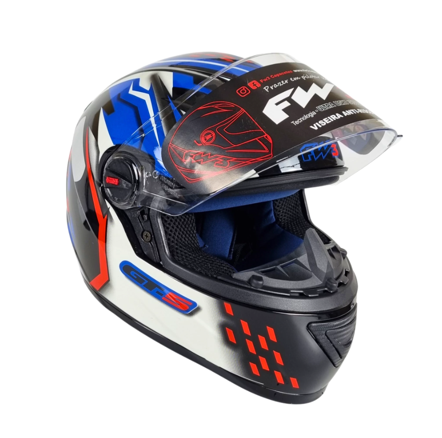 Capacete Fechado FW3 GT5 com Viseira e Narigueira