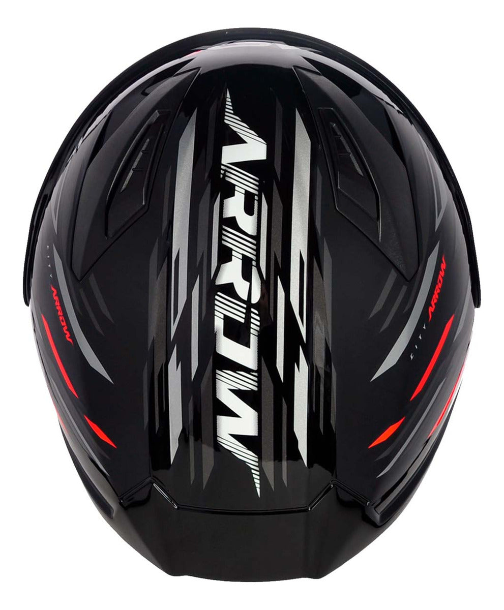 Capacete Para Moto Integral Asx City Arrow Preto Brilhante
