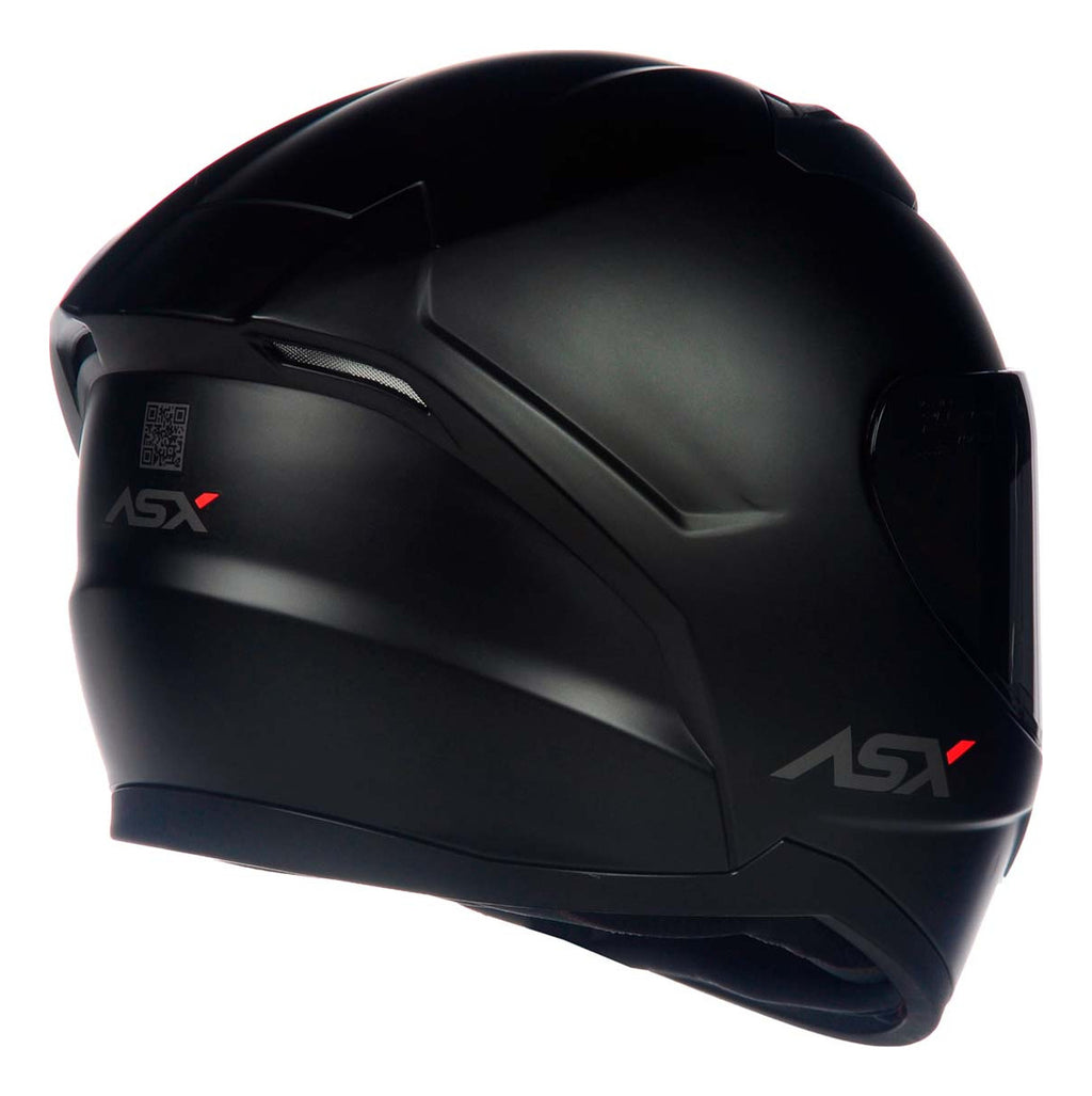 Capacete Para Moto Integral Asx City Solid Preto Fosco Viseira Cristal