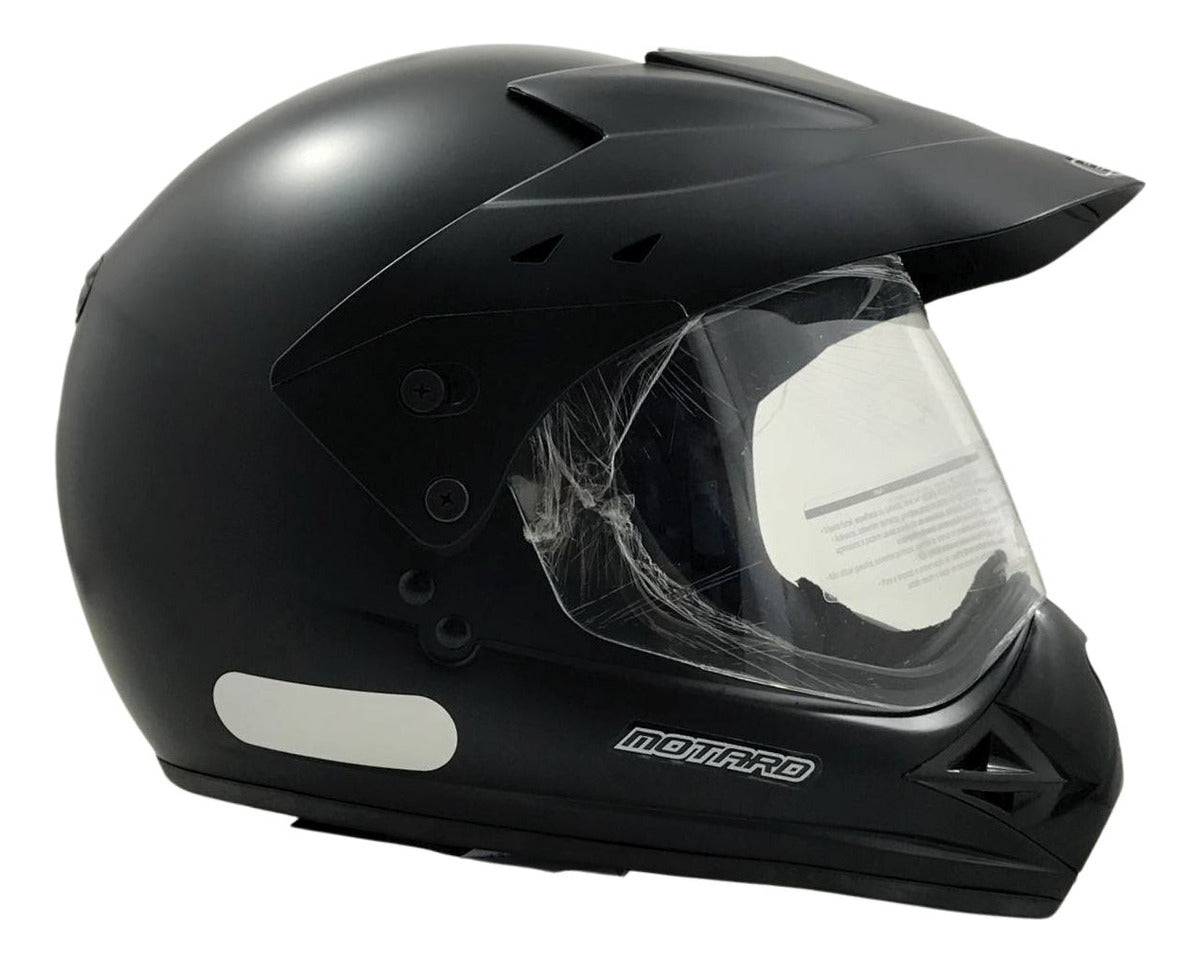 Capacete Moto Motocross Fechado Com Viseira EBF Motard Solid