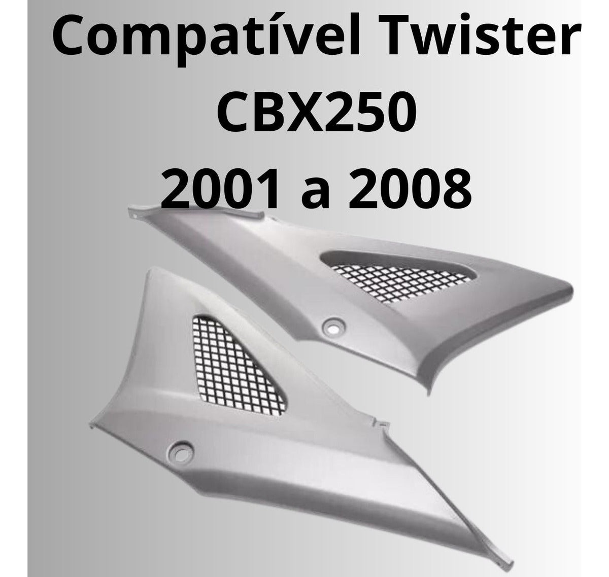 Par Tampa Lateral Twister Cbx250 2001 A 2008 Prata Sportive