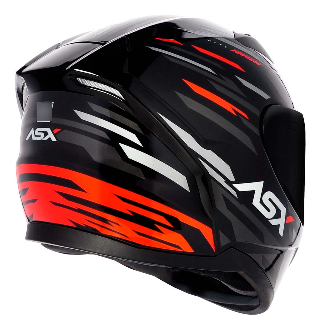 Capacete Para Moto Integral Asx City Arrow Preto Brilhante