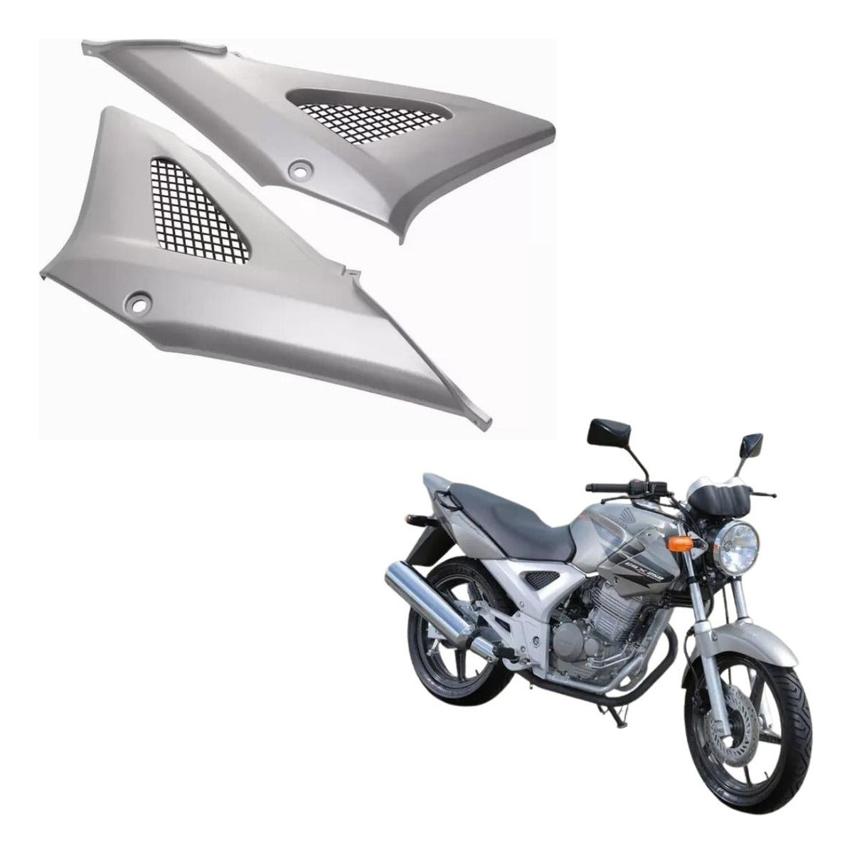 Par Tampa Lateral Twister Cbx250 2001 A 2008 Prata Sportive