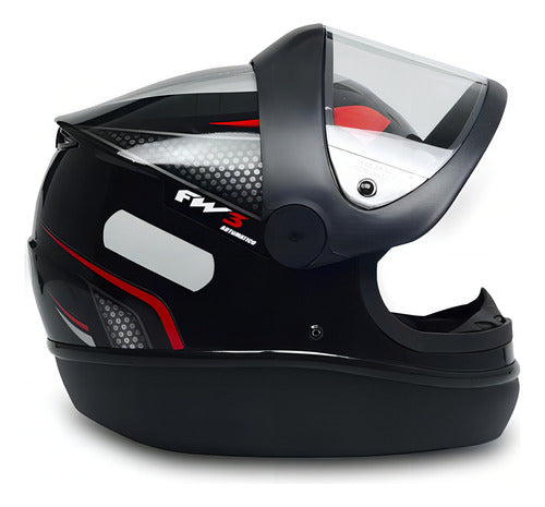 Capacete fechado FW3 para moto Automatic Preto