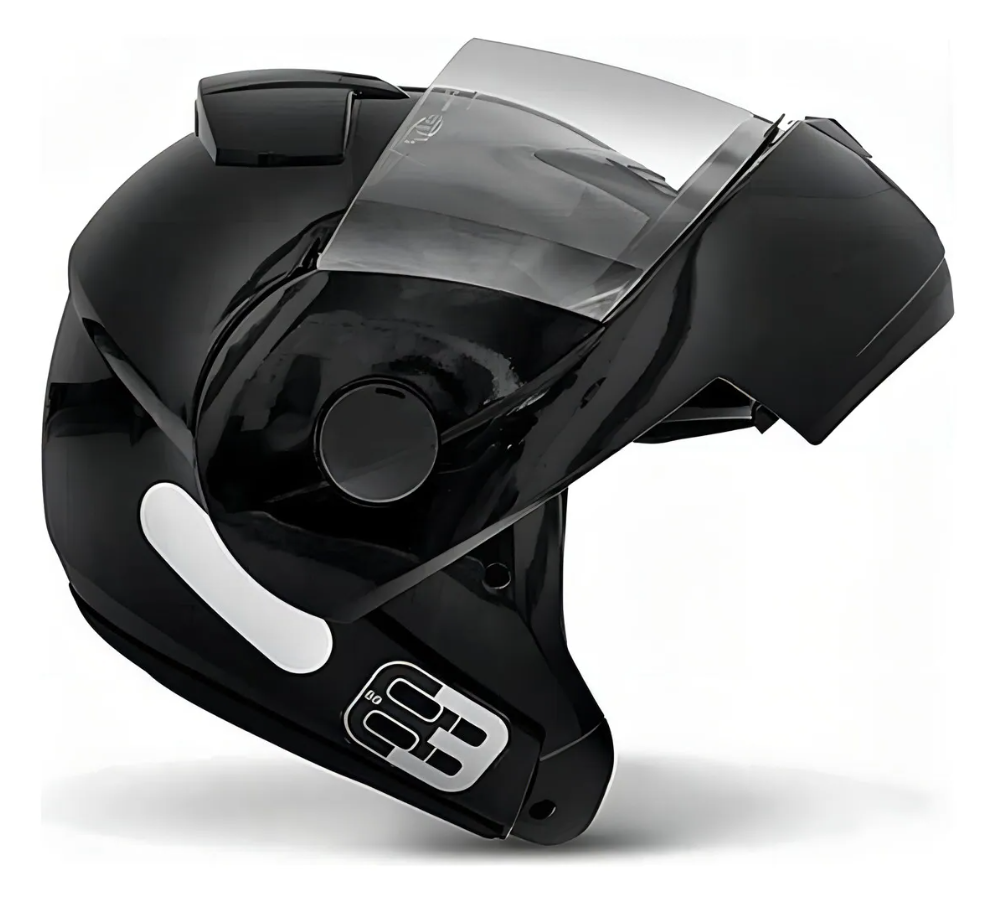 Capacete Moto EBF E8 Articulado Robocop Desenho Solid