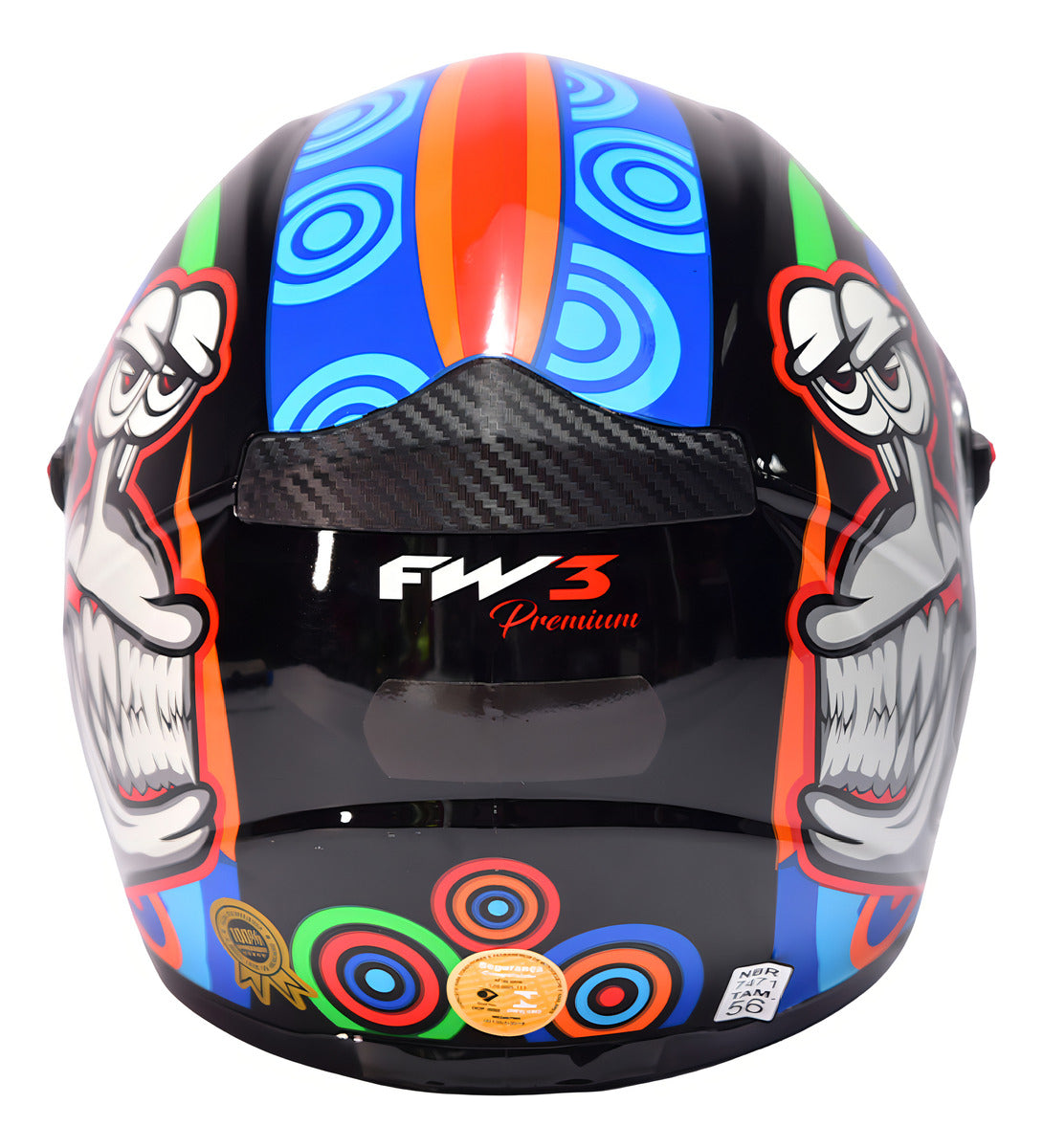 Capacete Integral FW3 GT Turbo Preto Brilhante