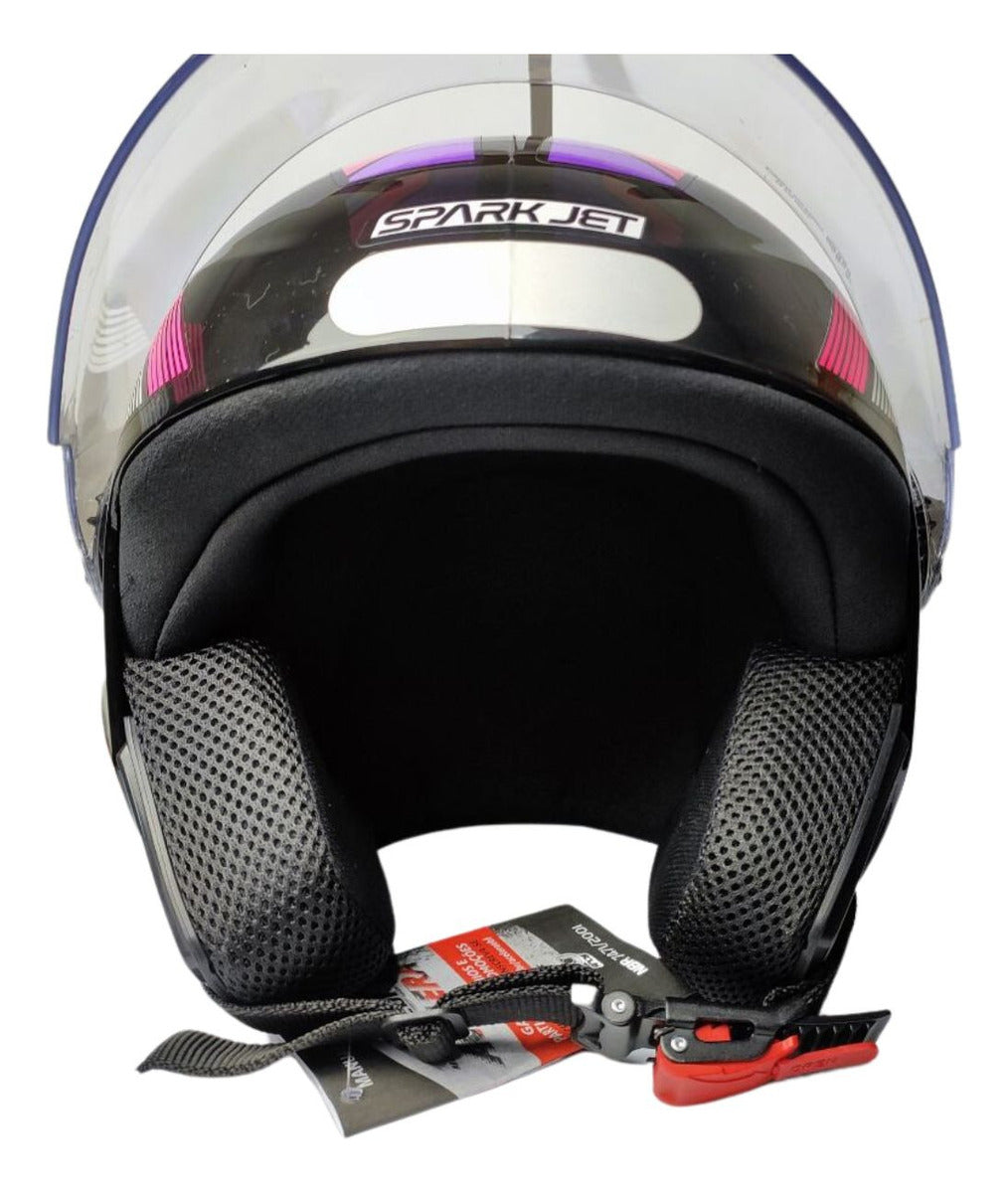 Capacete Aberto EBF Spark Jet Sting Brilhante Preto