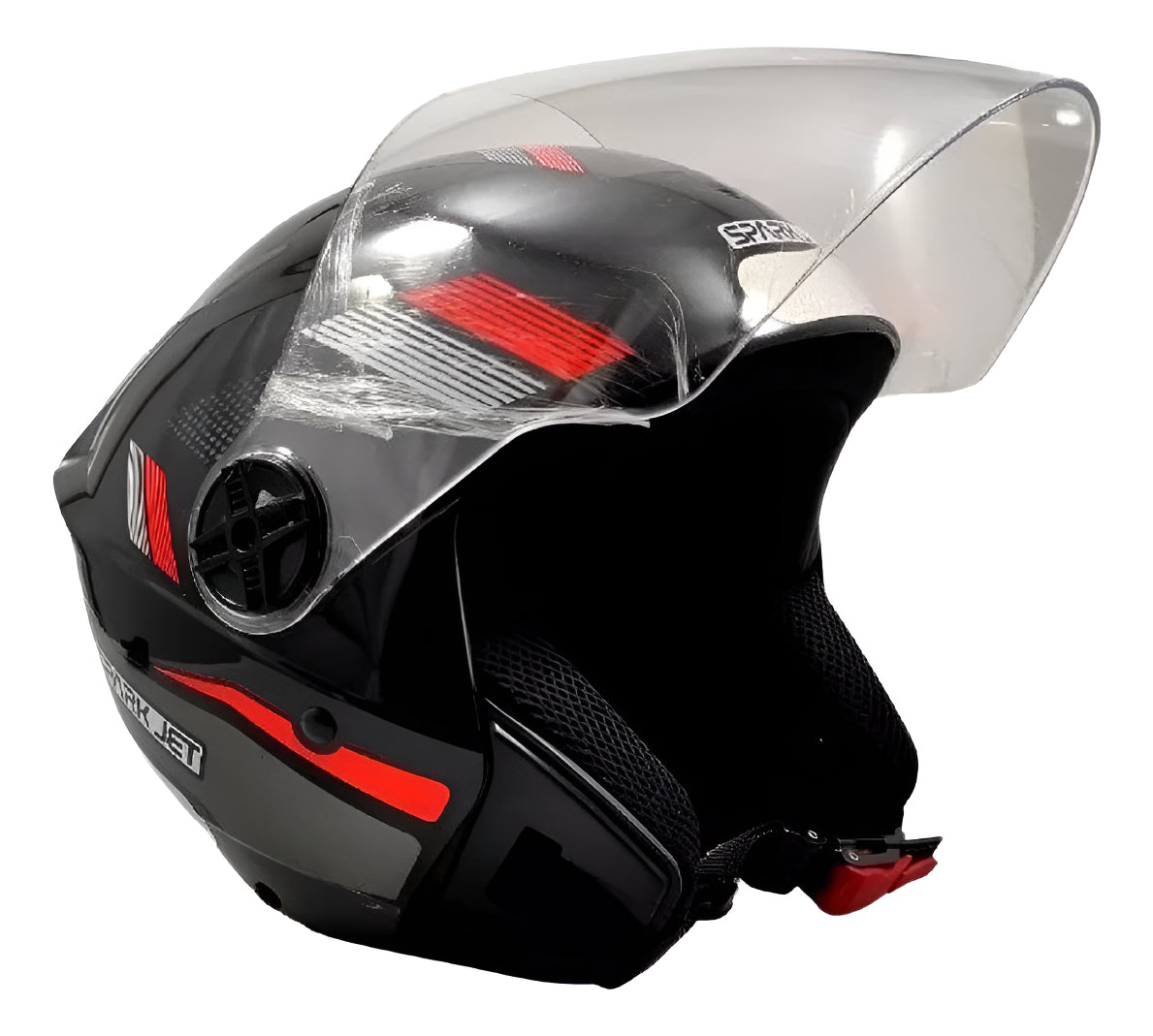 Capacete Aberto EBF Spark Jet Sting Brilhante Preto