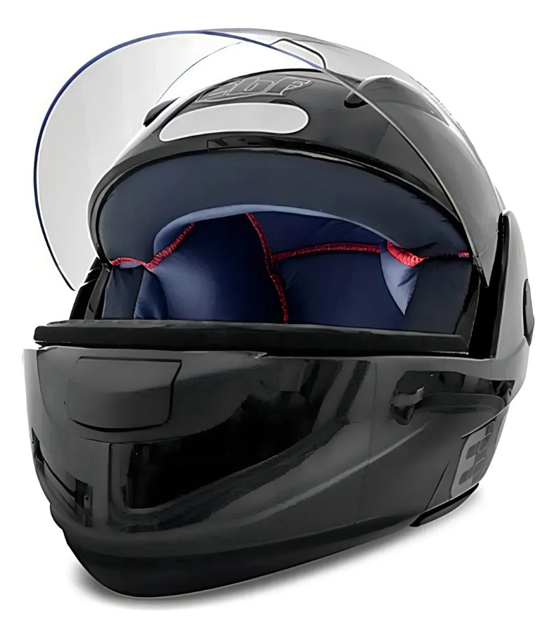Capacete Moto EBF E8 Articulado Robocop Desenho Solid