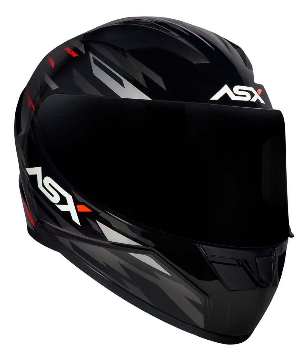 Capacete Para Moto Integral Asx City Arrow Preto Brilhante