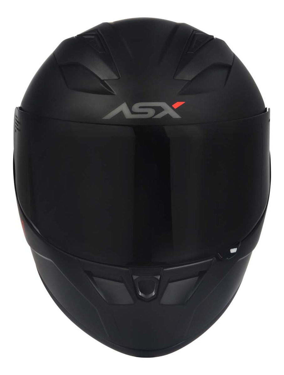 Capacete Para Moto Integral Asx City Solid Preto Fosco Viseira Cristal