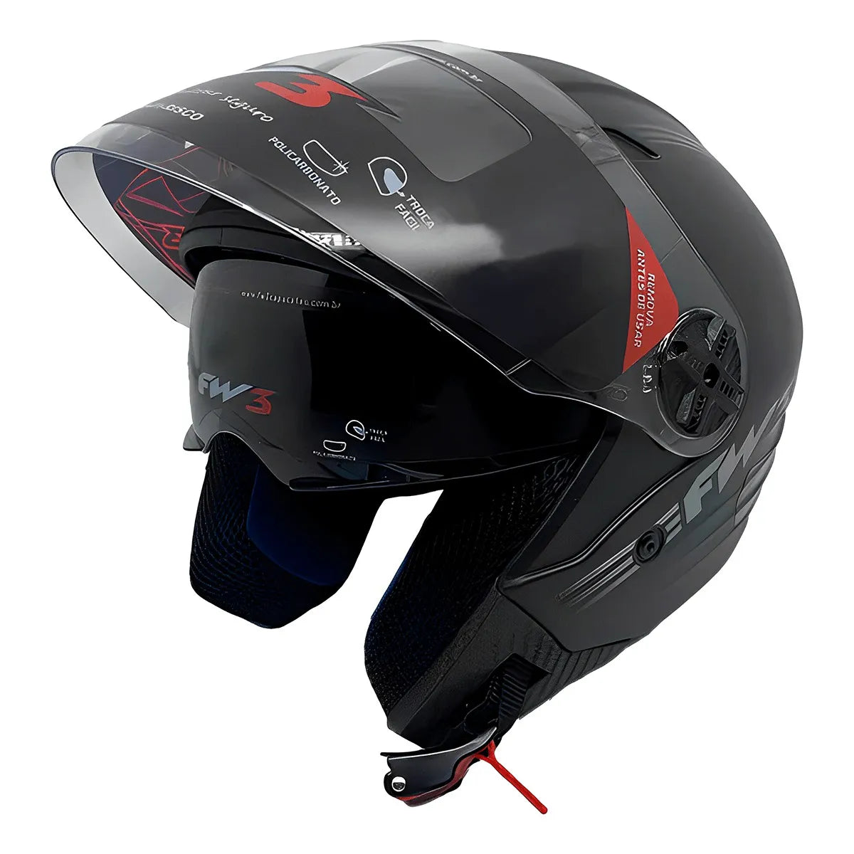 Capacete Aberto com óculos interno FW3 X Open Limited