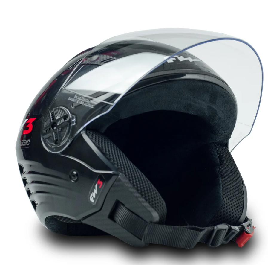 Capacete Aberto FW3 X Open Classic Com viseria Cristal