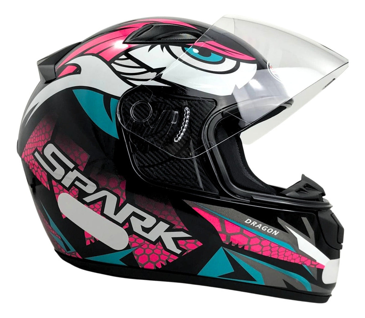 Capacete Para Moto Integral EBF New Spark Dragon Com viseira e Narigueira