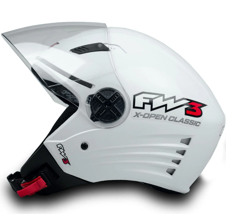 Capacete Aberto FW3 X Open Classic Com viseria Cristal