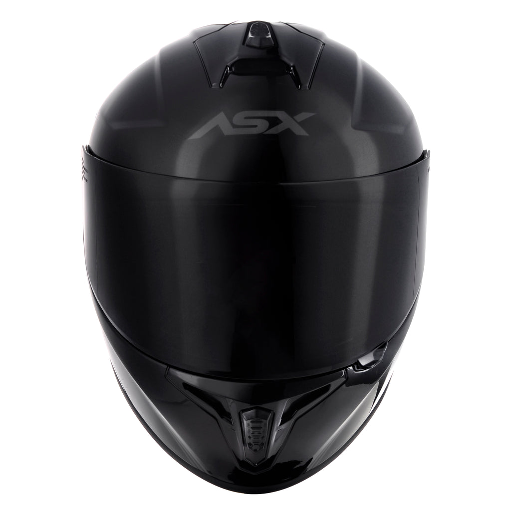 Capacete Integral Esportivo Asx Draken Solid Preto Viseira Cristal