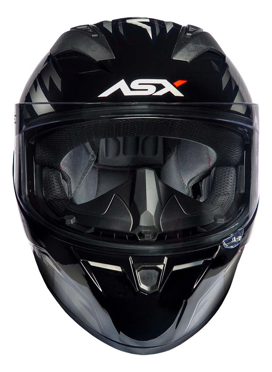 Capacete Para Moto Integral Asx City Arrow Preto Brilhante