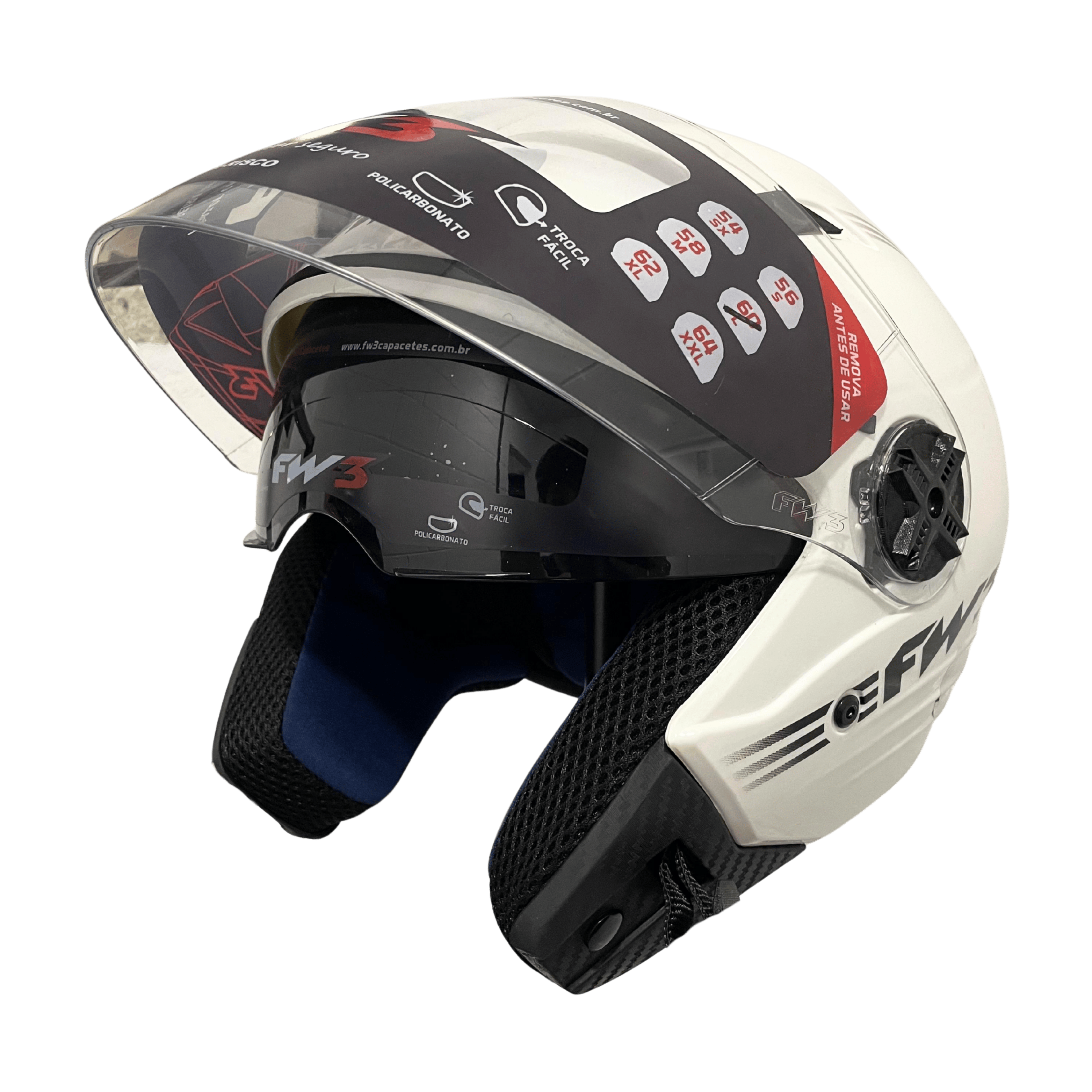 Capacete Aberto com óculos interno FW3 X Open Limited