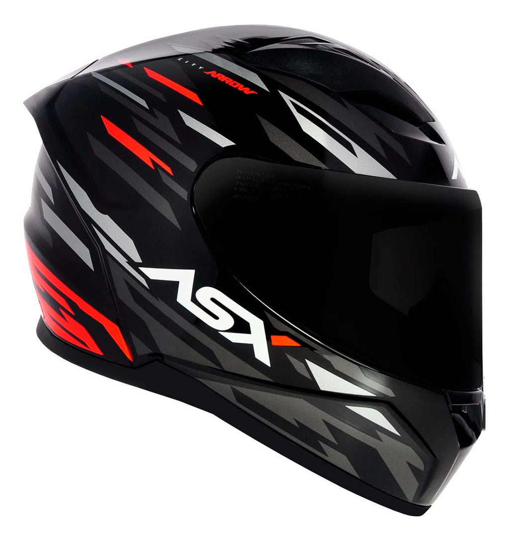 Capacete Para Moto Integral Asx City Arrow Preto Brilhante