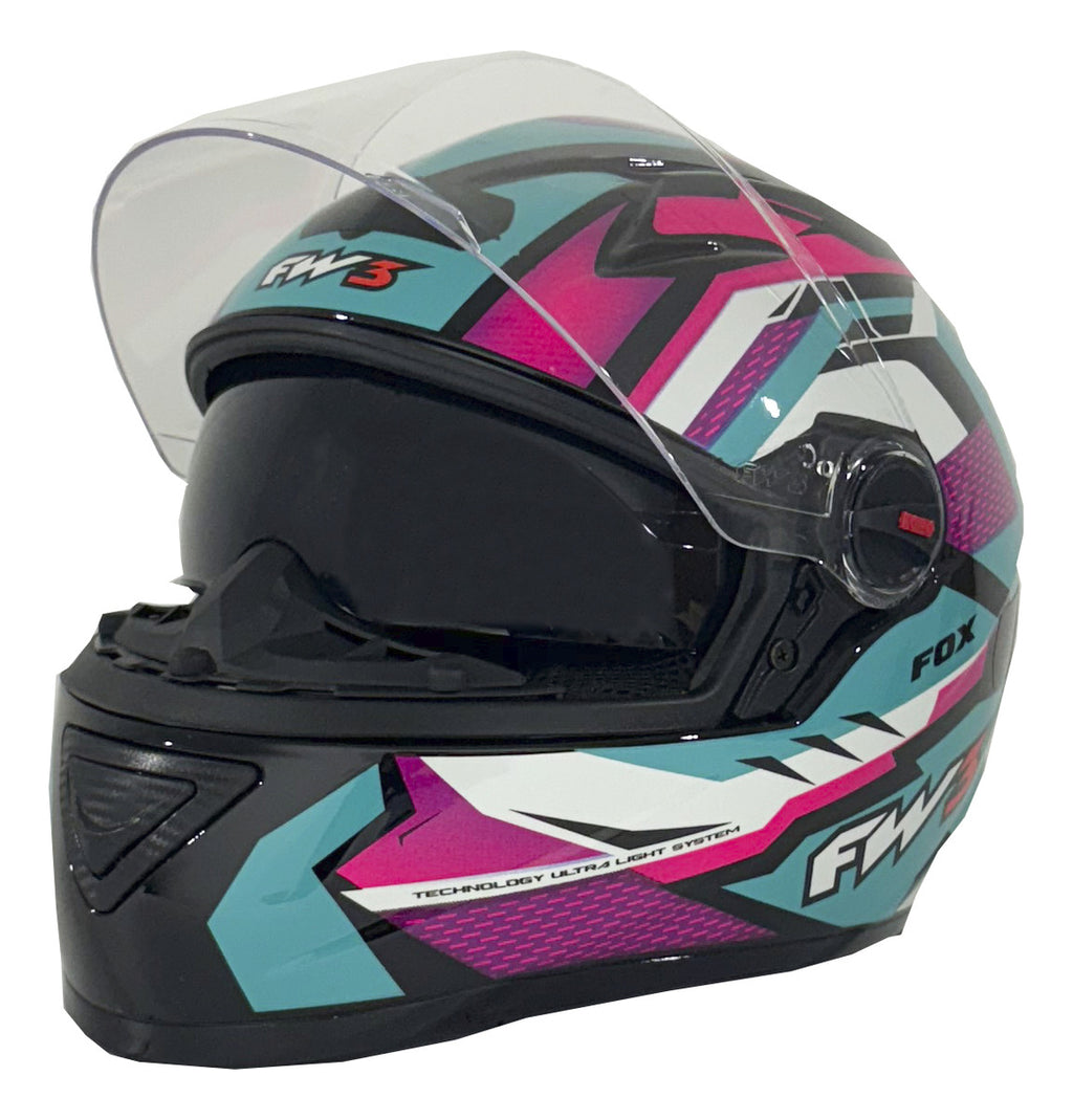 Capacete Moto Fechado FW3 Modelo GTX Fox Com Óculos Interno